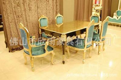 欣雨家具 匠心打造雕花貼金箔實(shí)木餐桌椅，點(diǎn)亮酒店與豪宅空間